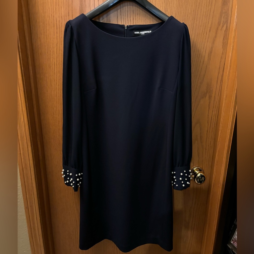 Karl Lagerfeld Navy cocktail dress, size 16. Like new, worn once.